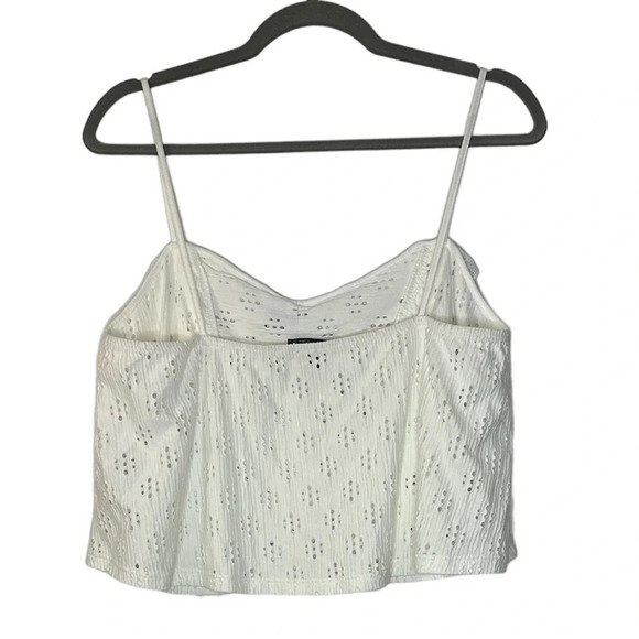 Topshop White Eyelet Ruffle Crop Top - Picture 6 of 6